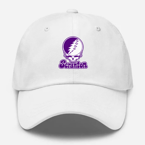Scranton Stealie Premium Unisex Dad Hat — Design: University of Scranton — White