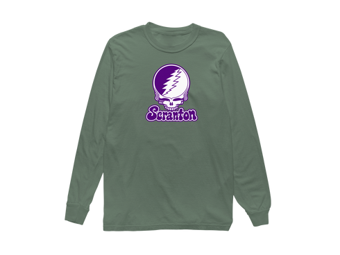 Scranton Stealie Premium Unisex Long-Sleeve — Design: University of Scranton — Light Green
