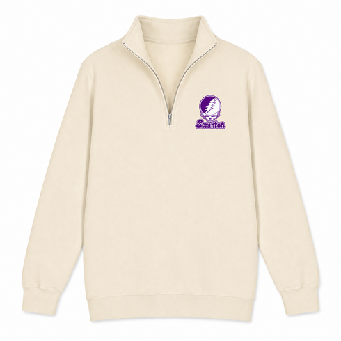 Scranton Stealie Premium Unisex Quarter-Zip — Design: University of Scranton — Sand