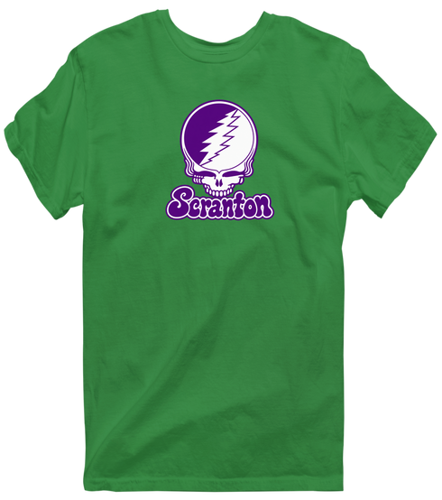 Scranton Stealie Premium Unisex T-Shirt — Design: University of Scranton — Irish Green