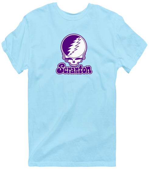 Scranton Stealie Premium Unisex T-Shirt — Design: University of Scranton — Light Blue