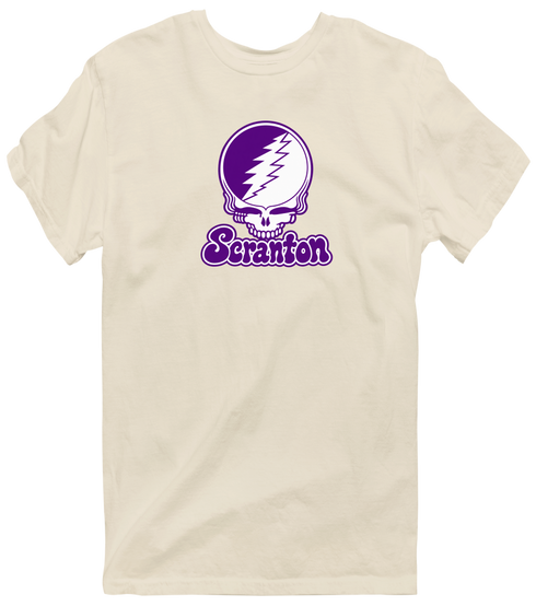 Scranton Stealie Premium Unisex T-Shirt — Design: University of Scranton — Sand