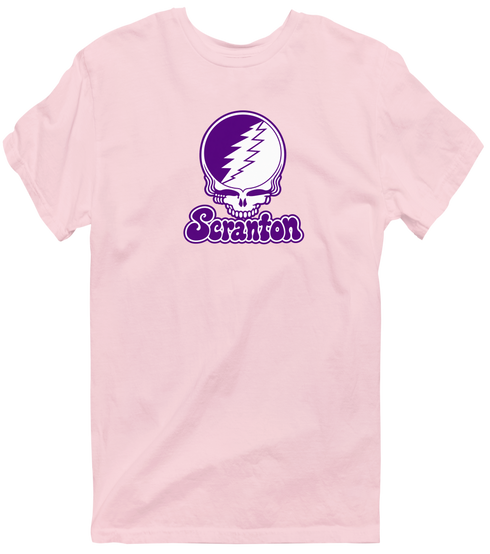 Scranton Stealie Premium Unisex T-Shirt — Design: University of Scranton — Light Pink