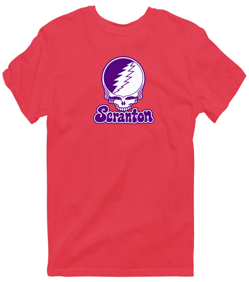 Scranton Stealie Premium Unisex T-Shirt — Design: University of Scranton — Heather Red