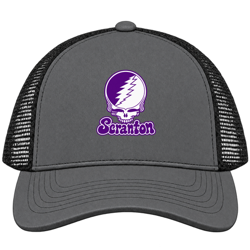 Scranton Stealie Premium Unisex Trucker Cap — Design: University of Scranton — Charcoal/Black