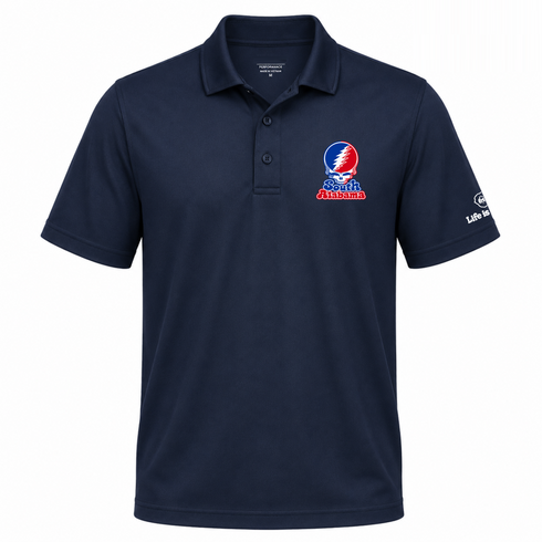 South Alabama Stealie Premium Unisex Polo — Design: University of South Alabama — Navy