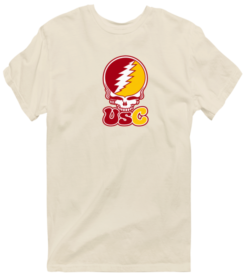 Southern California Stealie Premium Unisex T-Shirt — Design: University of Southern California — Sand