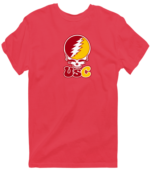 Southern California Stealie Premium Unisex T-Shirt — Design: University of Southern California — Heather Red