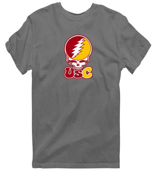 Southern California Stealie Premium Unisex T-Shirt — Design: University of Southern California — Charcoal