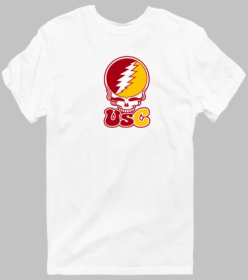 Southern California Stealie Premium Unisex T-Shirt — Design: University of Southern California — White