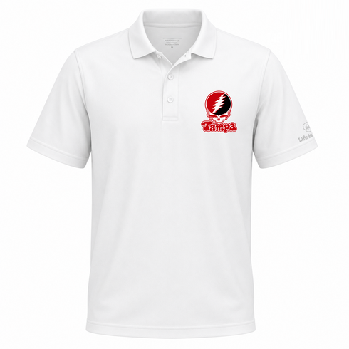 Tampa Stealie Premium Unisex Polo — Design: University of Tampa — White