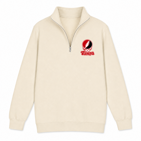 Tampa Stealie Premium Unisex Quarter-Zip — Design: University of Tampa — Sand