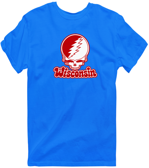 Wisconsin Stealie Premium Unisex T-Shirt — Design: University of Wisconsin — Royal