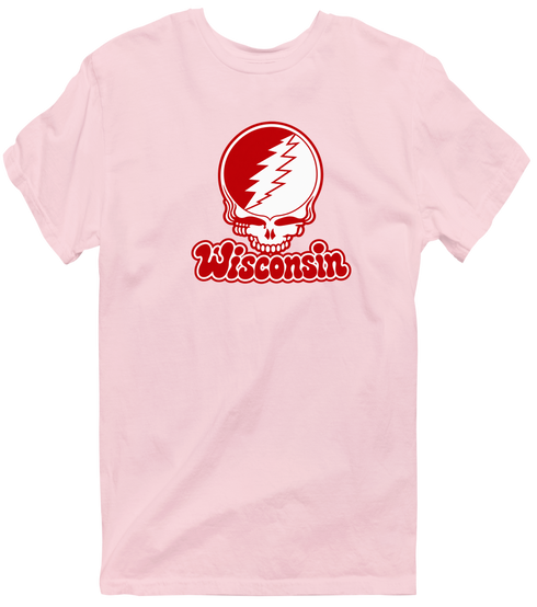 Wisconsin Stealie Premium Unisex T-Shirt — Design: University of Wisconsin — Light Pink