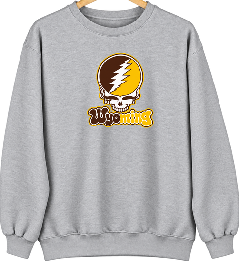 Wyoming Stealie Premium Unisex Crewneck — Design: University of Wyoming — Sport Grey