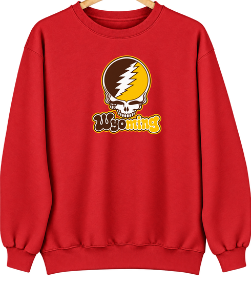 Wyoming Stealie Premium Unisex Crewneck — Design: University of Wyoming — Red