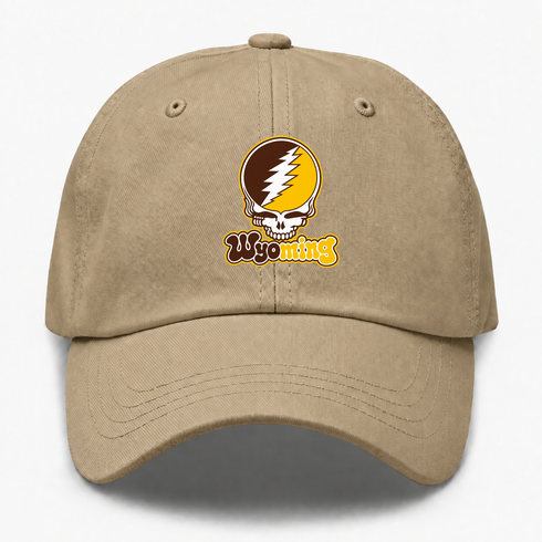 Wyoming Stealie Premium Unisex Dad Hat — Design: University of Wyoming — Khaki