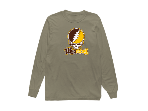 Wyoming Stealie Premium Unisex Long-Sleeve — Design: University of Wyoming — Sandstone
