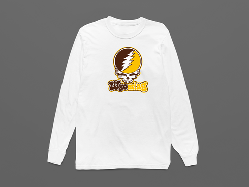 Wyoming Stealie Premium Unisex Long-Sleeve — Design: University of Wyoming — White