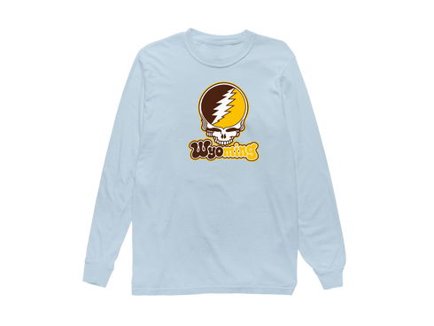 Wyoming Stealie Premium Unisex Long-Sleeve — Design: University of Wyoming — Chambray