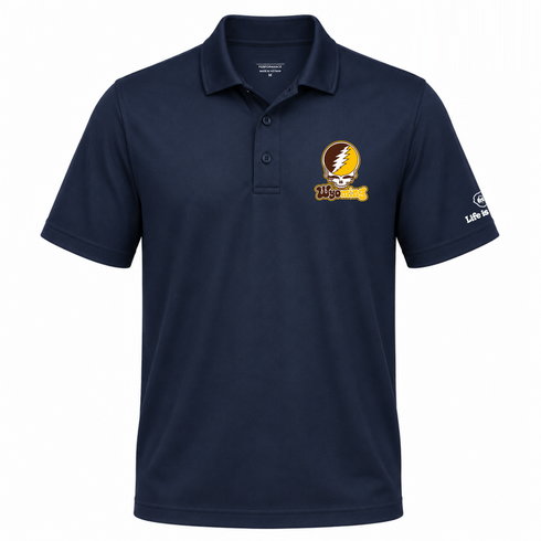 Wyoming Stealie Premium Unisex Polo — Design: University of Wyoming — Navy