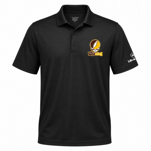 Wyoming Stealie Premium Unisex Polo — Design: University of Wyoming — Black