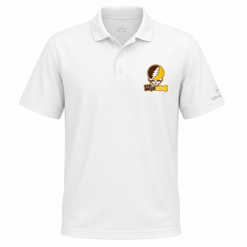 Wyoming Stealie Premium Unisex Polo — Design: University of Wyoming — White