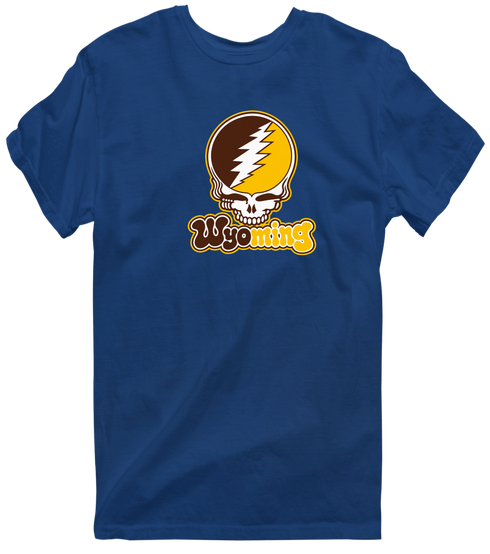 Wyoming Stealie Premium Unisex T-Shirt — Design: University of Wyoming — Navy