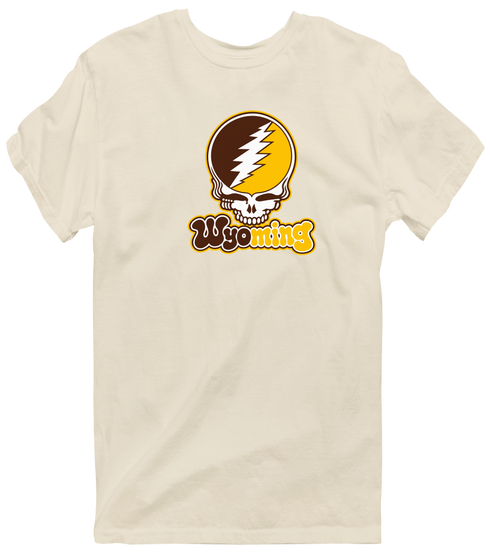 Wyoming Stealie Premium Unisex T-Shirt — Design: University of Wyoming — Sand