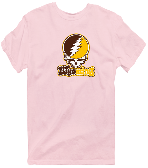 Wyoming Stealie Premium Unisex T-Shirt — Design: University of Wyoming — Light Pink