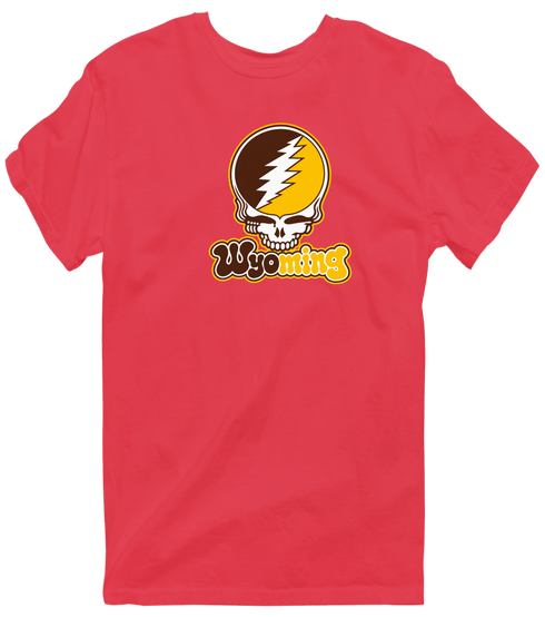 Wyoming Stealie Premium Unisex T-Shirt — Design: University of Wyoming — Heather Red