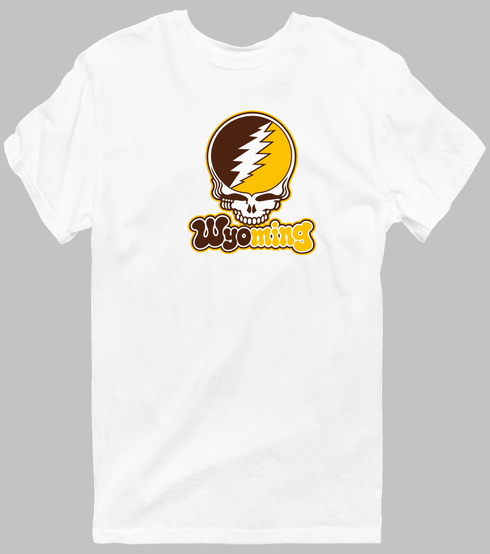Wyoming Stealie Premium Unisex T-Shirt — Design: University of Wyoming — White