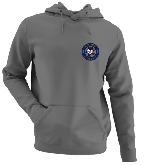 New York Football Dancing Bear - Premium Grateful Dead Left Chest Hoodie - Charcoal