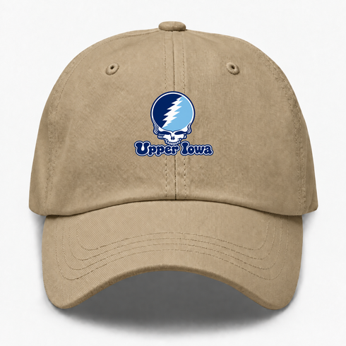 Upper Iowa Stealie Premium Unisex Dad Hat — Design: Upper Iowa University — Khaki