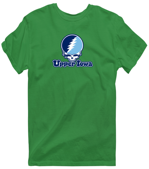 Upper Iowa Stealie Premium Unisex T-Shirt — Design: Upper Iowa University — Irish Green