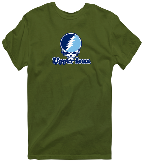 Upper Iowa Stealie Premium Unisex T-Shirt — Design: Upper Iowa University — Military Green