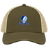 Upper Iowa Stealie Premium Unisex Trucker Cap — Design: Upper Iowa University — Moss/Khaki