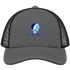 Upper Iowa Stealie Premium Unisex Trucker Cap — Design: Upper Iowa University — Charcoal/Black