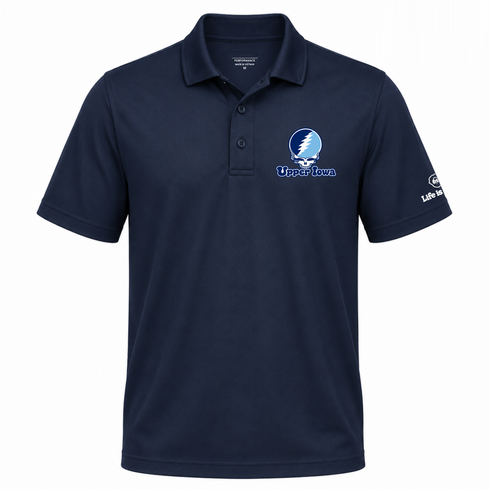 Upper Iowa Stealie Premium Unisex Polo — Design: Upper Iowa University — Navy
