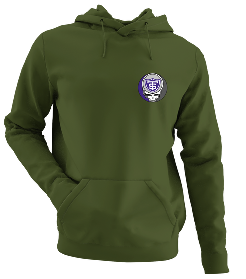University of St Thomas - Premium Grateful Dead Left Chest Hoodie - Military Green - 7