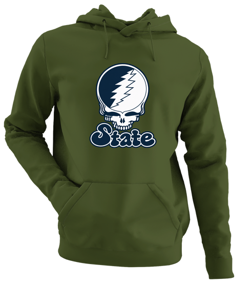 Utah Stealie Premium Unisex Hoodie — Design: Utah State University — Military Green
