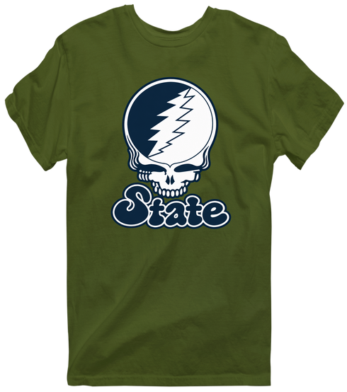 Utah Stealie Premium Unisex T-Shirt — Design: Utah State University — Military Green