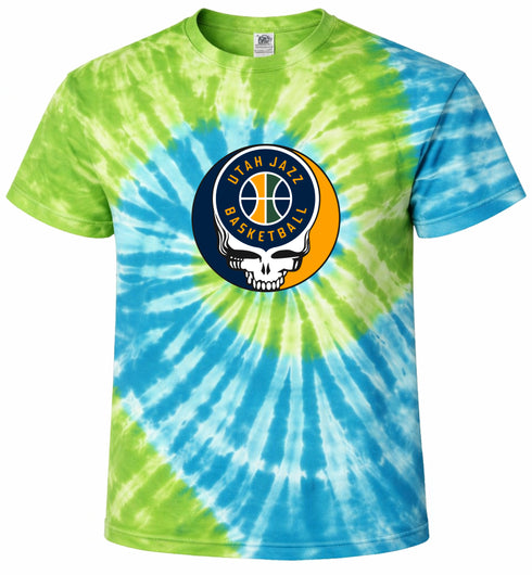 Utah Jazz Stealie Tie-Dye T-Shirt