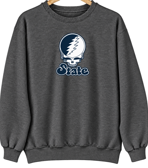 Utah Stealie Premium Unisex Crewneck — Design: Utah State University — Dark Heather