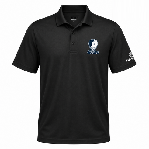 Utah Stealie Premium Unisex Polo — Design: Utah State University — Black