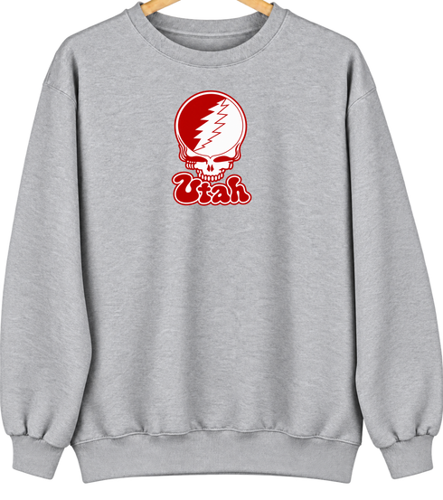 Utah Stealie Premium Unisex Crewneck — Design: Utah University of — Sport Grey