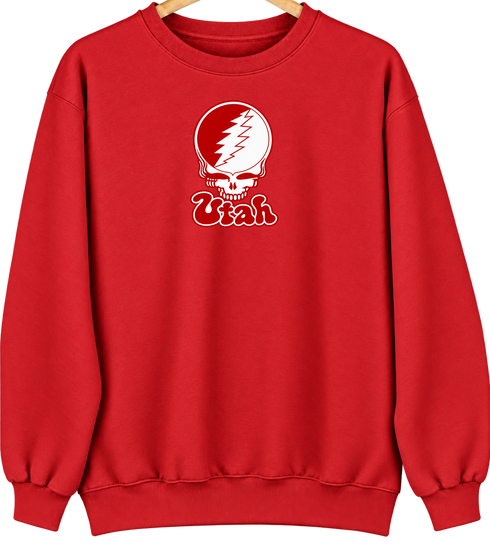 Utah Stealie Premium Unisex Crewneck — Design: Utah University of — Red