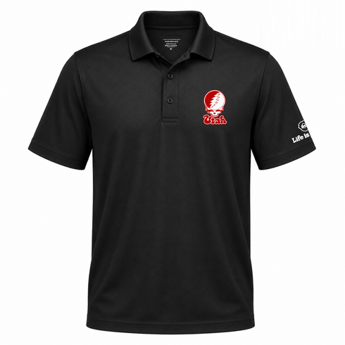 Utah Stealie Premium Unisex Polo — Design: Utah University of — Black