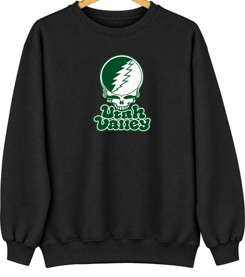 Utah Valley Stealie Premium Unisex Crewneck — Design: Utah Valley University — Black