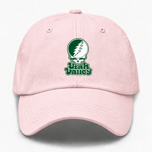 Utah Valley Stealie Premium Unisex Dad Hat — Design: Utah Valley University — Pink